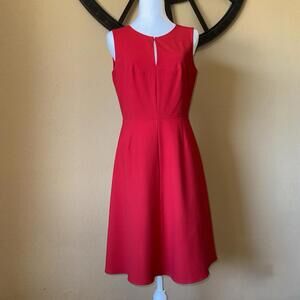 Calvin Klein Womens Red Sleeveless Fit & Flare Knee-Length Dress Size 6 Flaw
